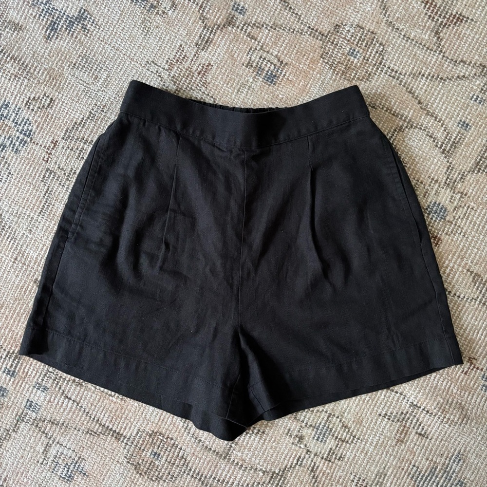 Madewell Black Linen Cotton Shorts